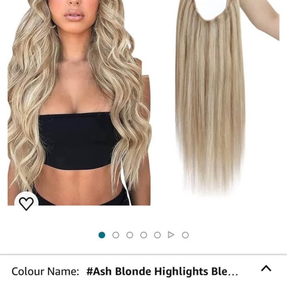 20” Ash Blonde halo Hair Extension